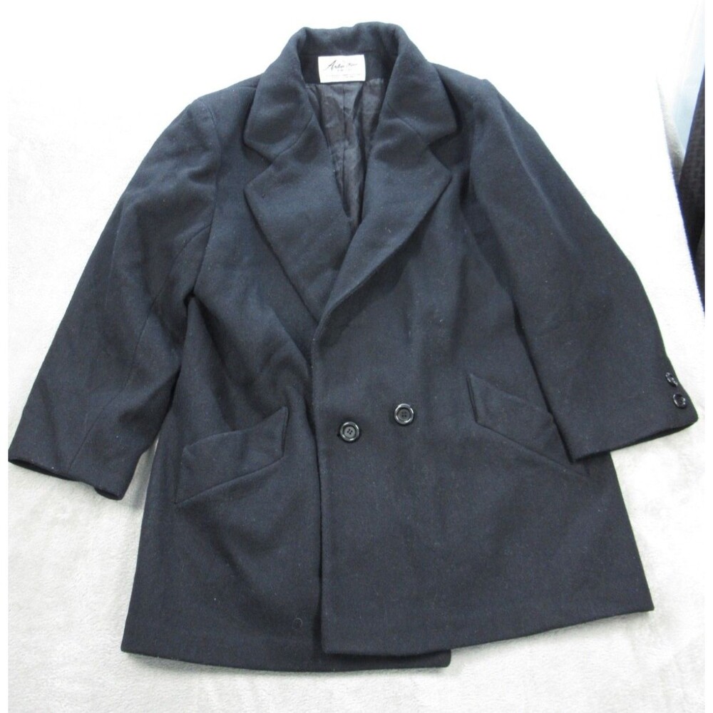 VTG Andrea Marin Women's Sz. 16 Wool Blend Coat Midnight Blue RN 56297